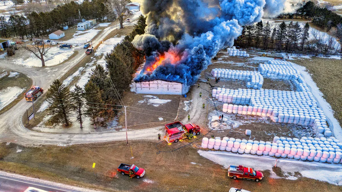 Portable Foam Inductors and the Challenges of Warehouse Fires